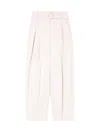 Emporio Armani Envers Satin Trousers With Pleats And Belt In Neutral