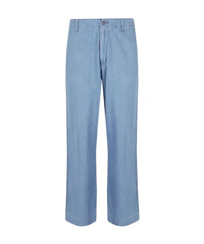 Emporio Armani Trousers Straight Leg Belt Loops In Blue