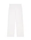 Emporio Armani Icon Trousers In Fluid Armure Fabric In White