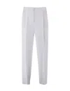 Emporio Armani Darted High-waist Trousers In White