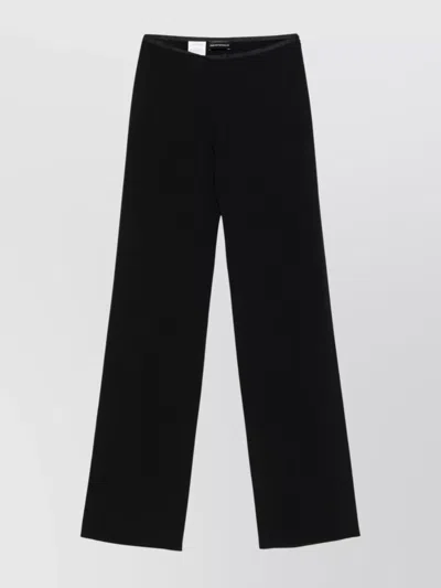 Emporio Armani Trousers Wide Leg Contrasting Border In Black
