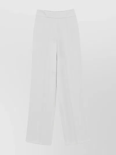 Emporio Armani Trousers Wide-leg High Waist In Bianco Caldo