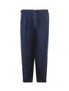 Emporio Armani Elegant Blue Linen Trousers For Men In Blu