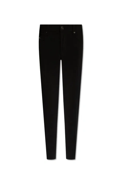 Emporio Armani Trousers With Logo Shaped Application In Black
