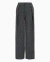 Emporio Armani Icon Baloon Fit Pants With Herringbone Motif In Grey
