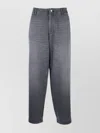 Emporio Armani Trousers With Printed Design And Back Pockets In Grey