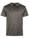 Emporio Armani T-shirt In Green Wool And Polyester In Black