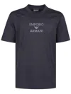 Emporio Armani Logo Cotton T-shirt In Blue
