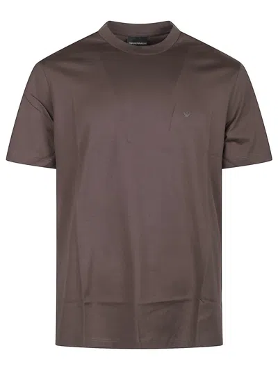 Emporio Armani Men's Logo Cotton T-shirt In Brown