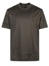 Emporio Armani Embossed-logo T-shirt In Brown
