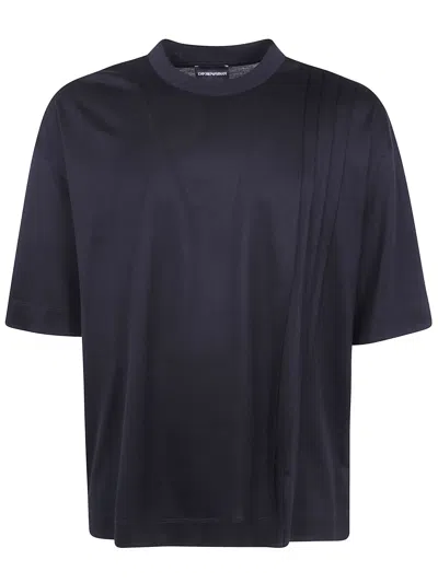 Emporio Armani T-shirt Classic Round Neck In Blue