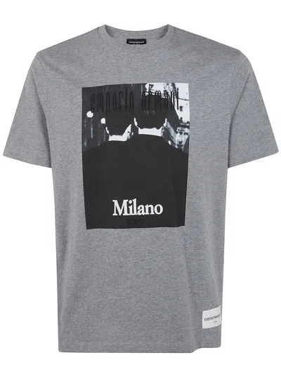 Emporio Armani Mens Jersey T Shirt Crew Neck In Gray