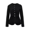 Emporio Armani Buttoned Crewneck Jacket In Black