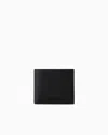 Emporio Armani Tumbled Leather Wallet With Coin Purse In Black