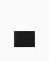 Emporio Armani Leather Bifold Wallet In Black