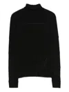 Emporio Armani Rib-knit High-neck Sweater In Black