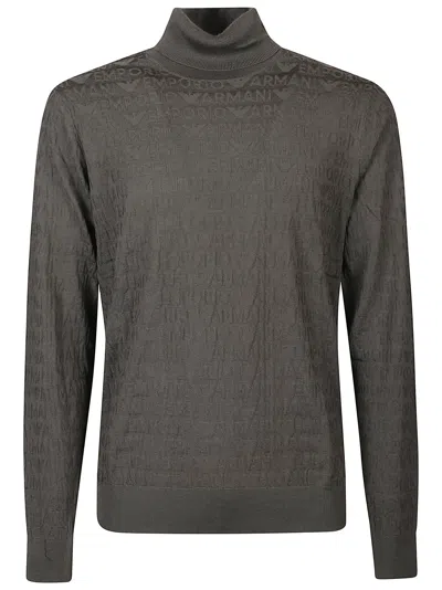 Emporio Armani Turtle Neck Sweater In Grey