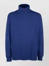 Emporio Armani Turtleneck Ribbed Cuffs Long Sleeves Sweater In Blue