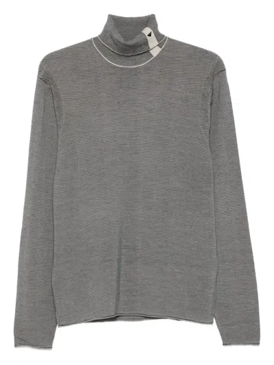 Emporio Armani Turtleneck Virgin-wool Sweater In Black
