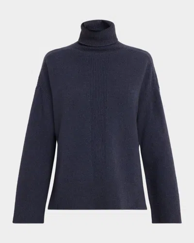 Emporio Armani Turtleneck Wool-yak Sweater In Blue