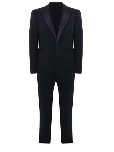 Emporio Armani Tuxedo Suit In Blue