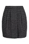 Emporio Armani Tweed Mini Straight Skirt In Black