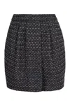 Emporio Armani Tweed Mini Straight Skirt In Gray