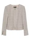 Emporio Armani Tweed Sequin-embellished Jacket In Neutral