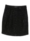 Emporio Armani Tweed Sequin Mini Skirt In Black