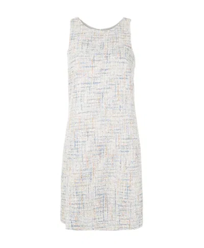Emporio Armani Tweed Shift Dress In White