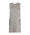 Emporio Armani Tweed Sleeveless Dress In Gray