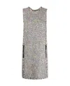 Emporio Armani Tweed Sleeveless Dress In Gray