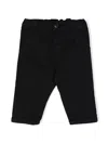 Emporio Armani Mid-rise Logo-plaque Straight-leg Chino Trousers In Blue
