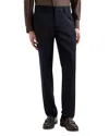 Emporio Armani Regular Fit Wool Trousers In Navy Blue