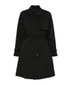 Emporio Armani Cotton Blend Trench Coat In Black