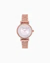 Emporio Armani Two-hand Rose Gold-tone Stainless Steel Watch In Multicoloured