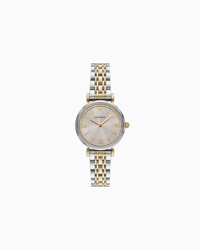 Emporio Armani Two-hand Two-tone Stainless Steel Watch In Metallic