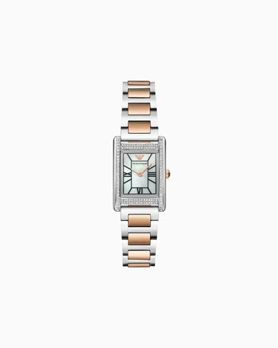 Emporio Armani Two-hand Two-tone Stainless Steel Watch In Multicoloured