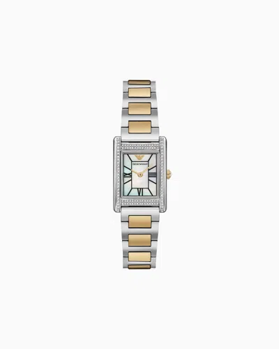 Emporio Armani Two-hand Two-tone Stainless Steel Watch In Multicoloured