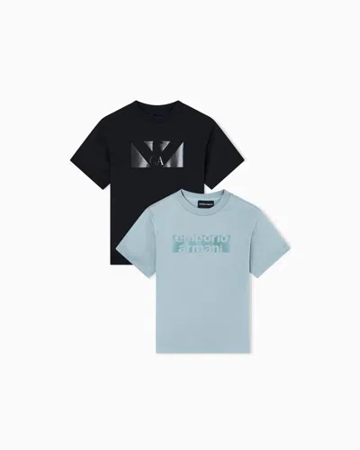 Emporio Armani Kids' Two-pack Of Asv Jersey T-shirts In Black