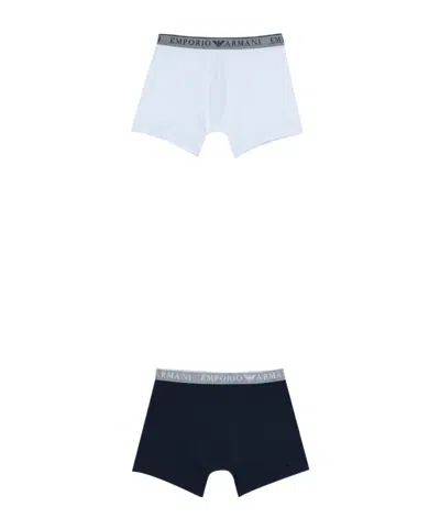 Emporio Armani Two-pack Of Boxer Briefs In Blue