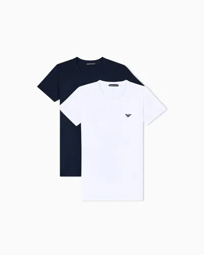 Emporio Armani Two-pack Of Jersey Loungewear T-shirts With Logo In Multi
