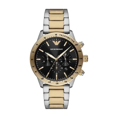 Emporio Armani Two-tone Chronograph Mens Watch In Gold