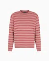 Emporio Armani Two-tone Embroidery-stitched Jacquard Virgin Wool Jumper In Red