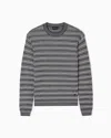 Emporio Armani Two-tone Embroidery-stitched Jacquard Virgin Wool Jumper In Gray