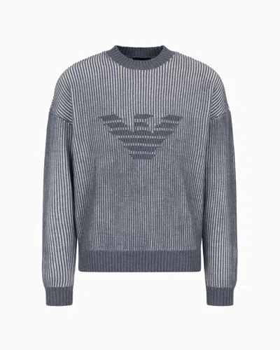 Emporio Armani Round Neck Sweater In Gray