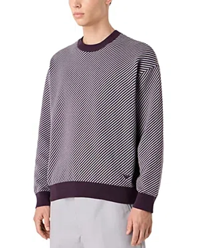 Emporio Armani Two Tone Jacquard Pullover Sweater In Pink