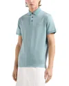 Emporio Armani Two Tone Micro Design Polo Shirt In Silver/mineral