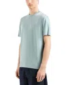 Emporio Armani Two Tone Micro Design Tee In Silver/mineral