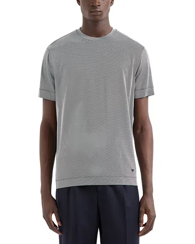 Emporio Armani Two Tone Micro Design Tee In Multi